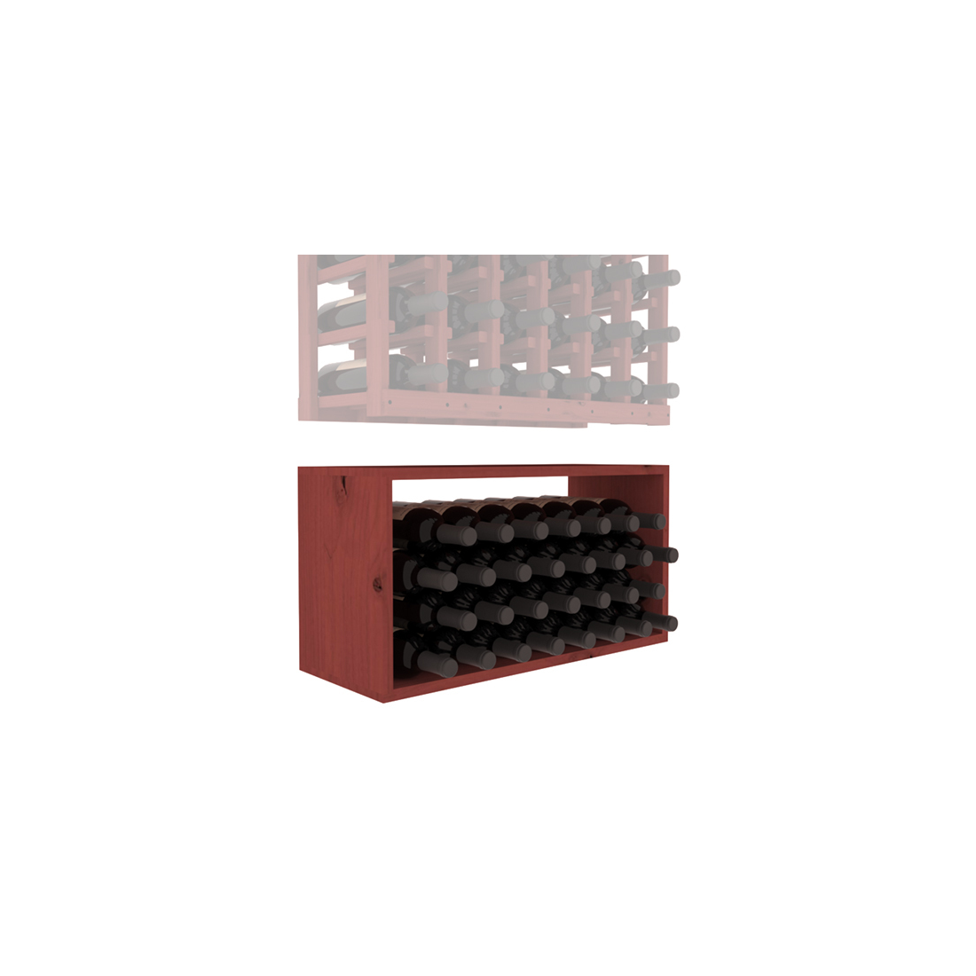 InstaCellar - 6 Column Bin Extender in Knotty Alder Cherry stained without WineSafe™ Satin Sealant