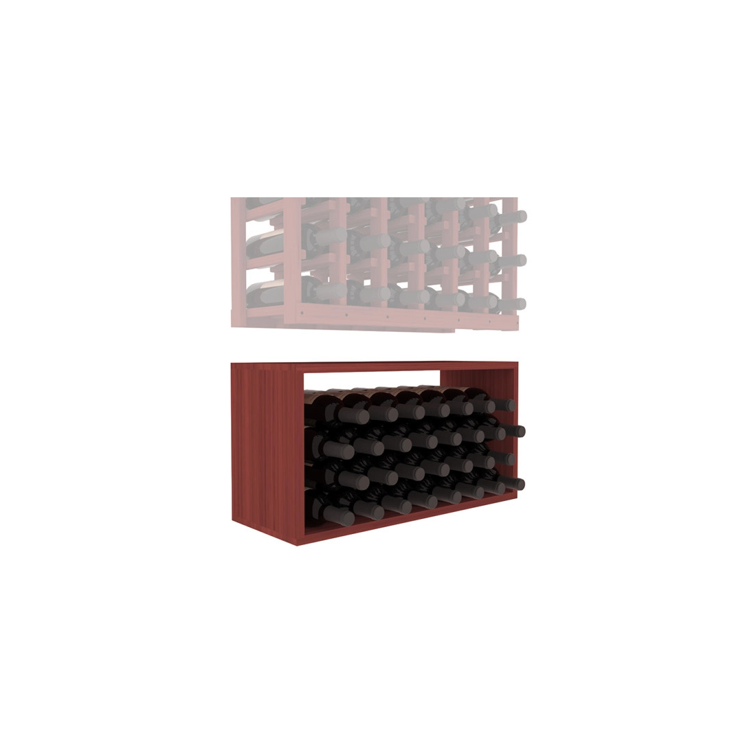 InstaCellar - 6 Column Bin Extender in Grand Mahogany Cherry stained without WineSafe™ Satin Sealant
