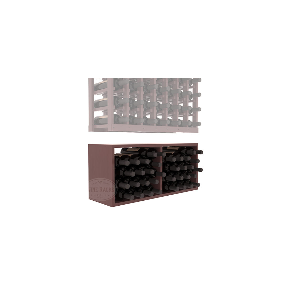 InstaCellar - 7 Column Bin Extender in Ponderosa Pine Walnut stained with WineSafe™ Satin Sealant