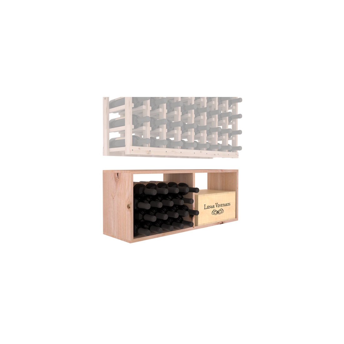 InstaCellar - 8 Column Bin Extender in Knotty Alder Unstained without WineSafe™ Satin Sealant