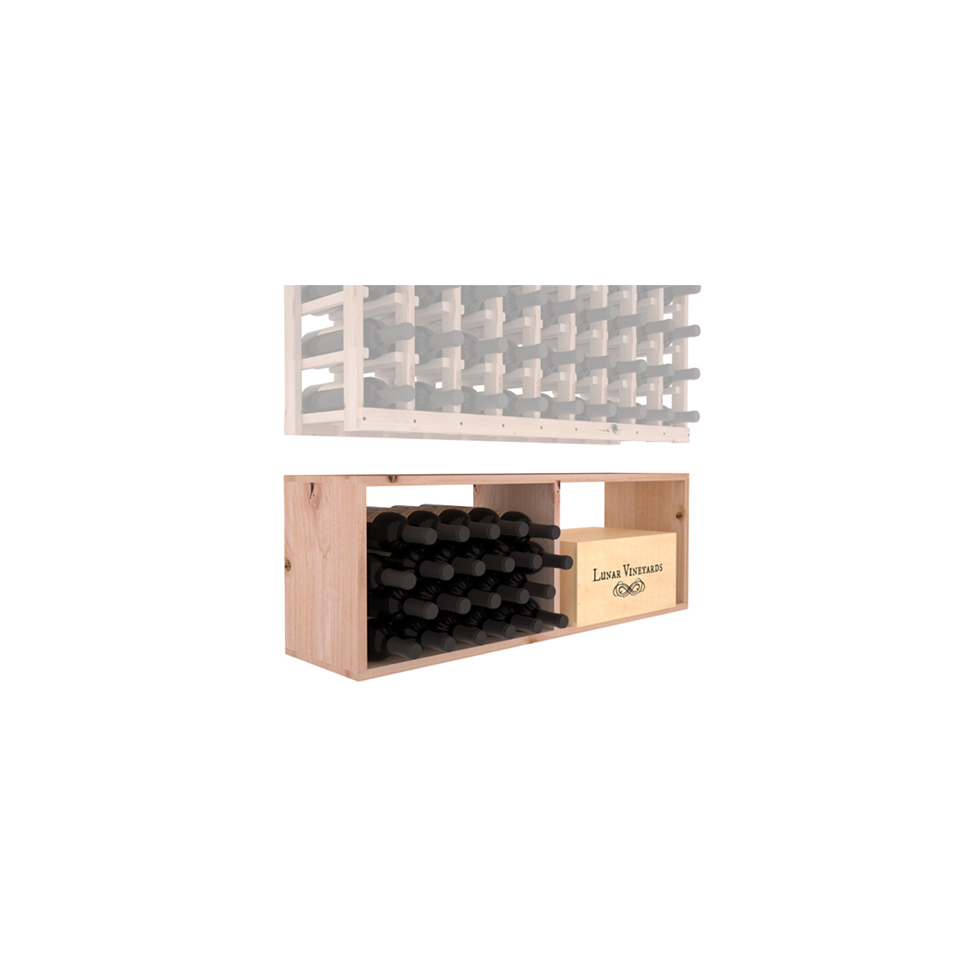 InstaCellar - 9 Column Bin Extender in Knotty Alder Unstained without WineSafe™ Satin Sealant