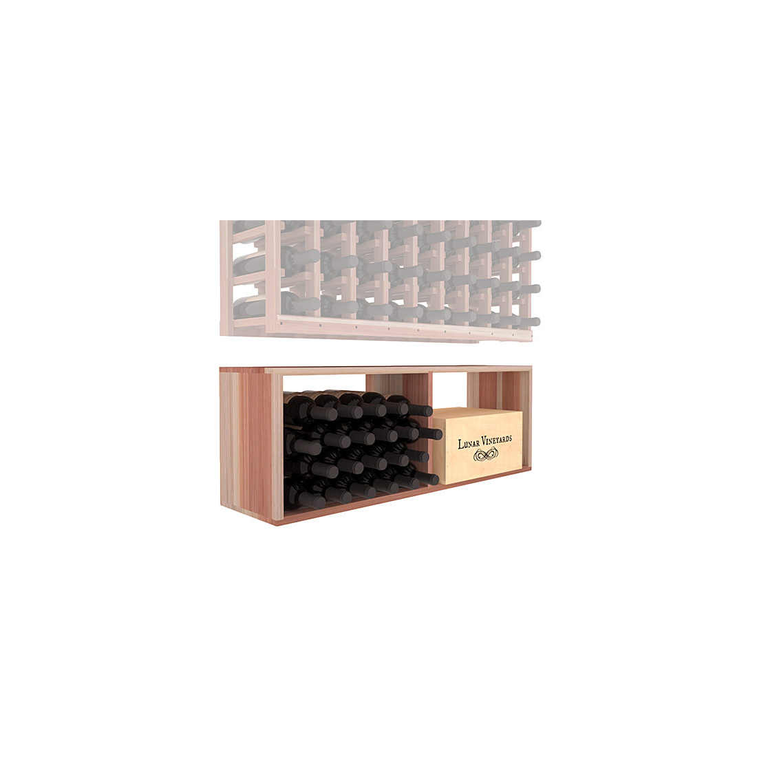 InstaCellar - 9 Column Bin Extender in Premium Redwood Unstained without WineSafe™ Satin Sealant