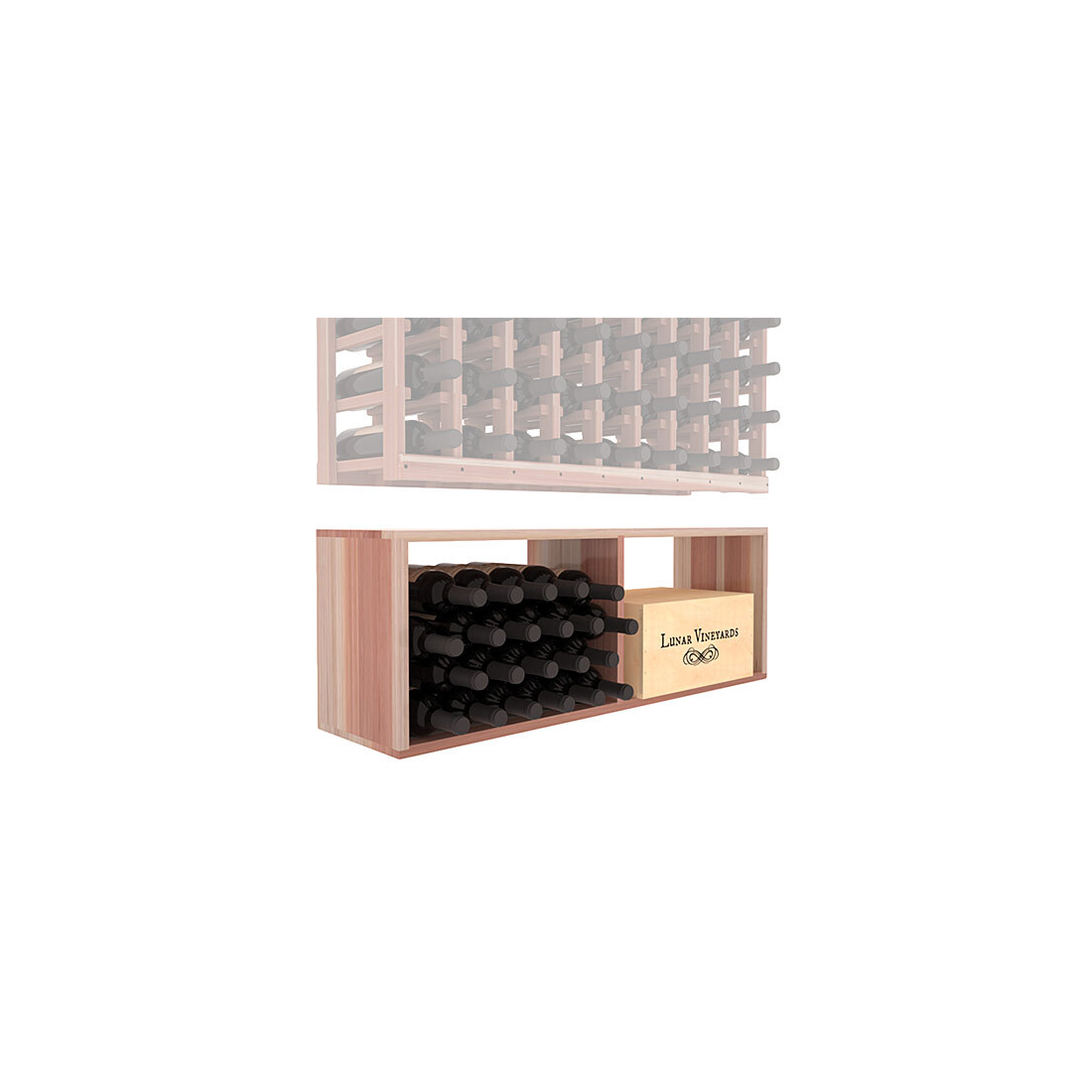 InstaCellar - 9 Column Bin Extender in Premium Redwood Unstained with WineSafe™ Satin Sealant