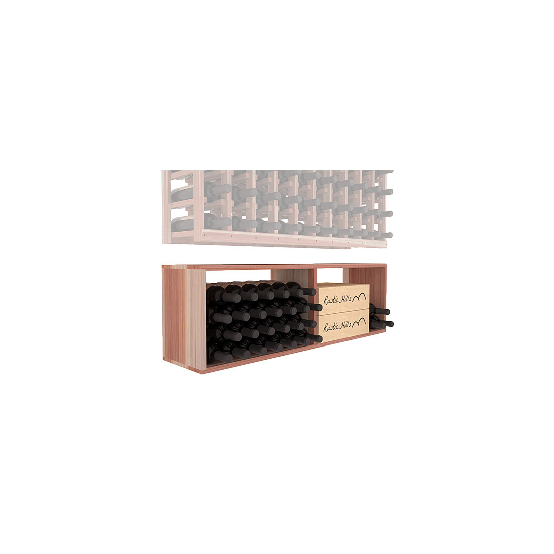 InstaCellar - 10 Column Bin Extender in Premium Redwood Unstained without WineSafe™ Satin Sealant