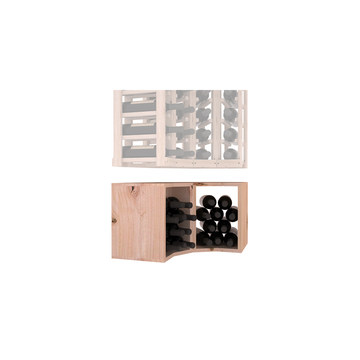 InstaCellar - 4 Column Corner Bin Extender in Knotty Alder Unstained without WineSafe™ Satin Sealant