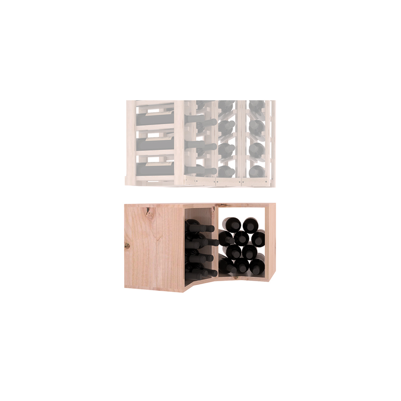 InstaCellar - 4 Column Corner Bin Extender in Knotty Alder Unstained with WineSafe™ Satin Sealant
