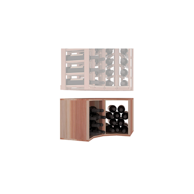 InstaCellar - 4 Column Corner Bin Extender in Premium Redwood Unstained without WineSafe™ Satin Sealant
