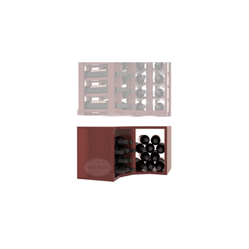 InstaCellar - 4 Column Corner Bin Extender in Premium Redwood Cherry stained with WineSafe™ Satin Sealant