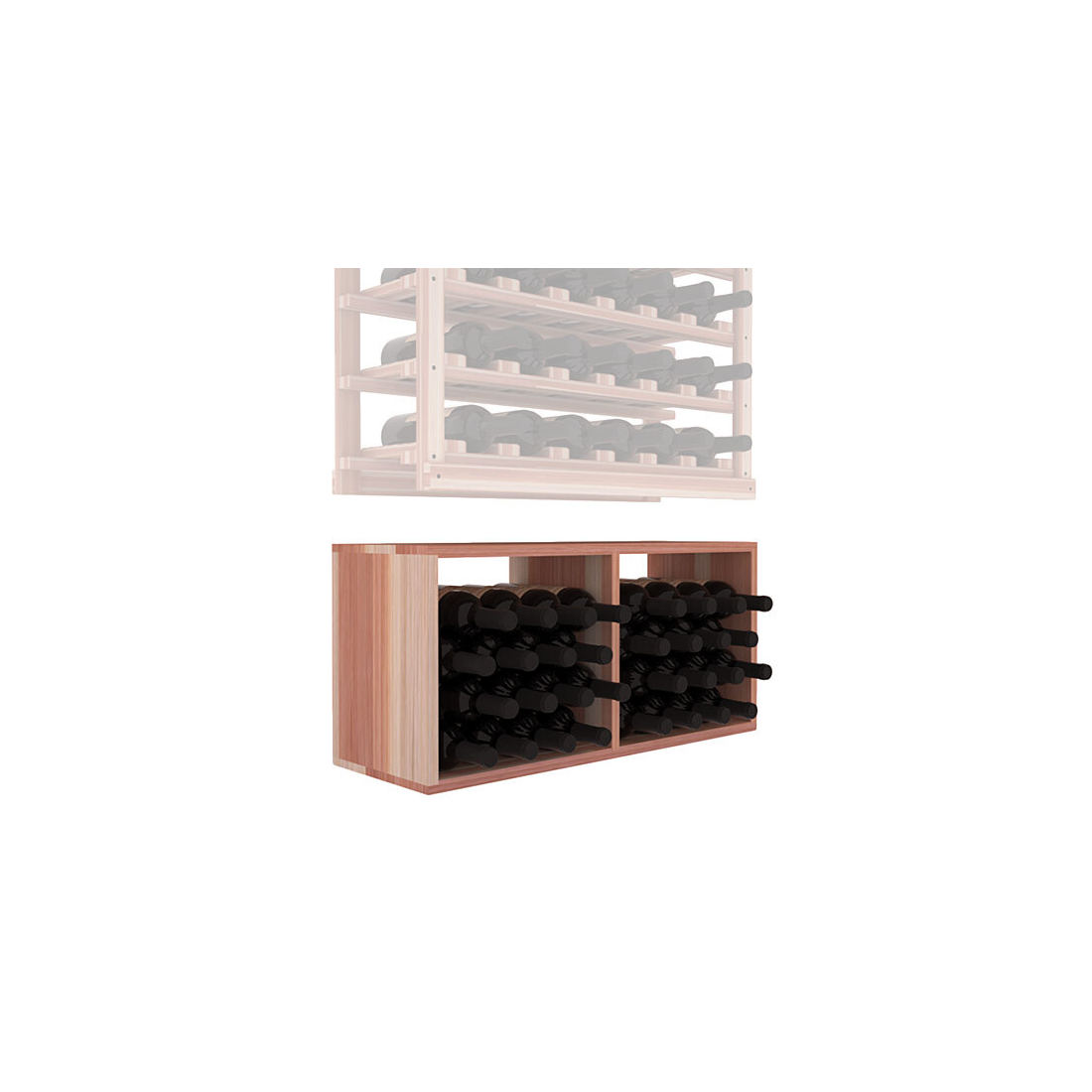 InstaCellar - Baker Bin Extender in Premium Redwood Unstained without WineSafe™ Satin Sealant