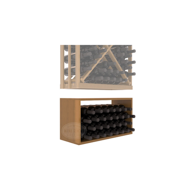 InstaCellar - Full Height Diamond Bin Extender in Premium Redwood Oak stained with WineSafe™ Satin Sealant