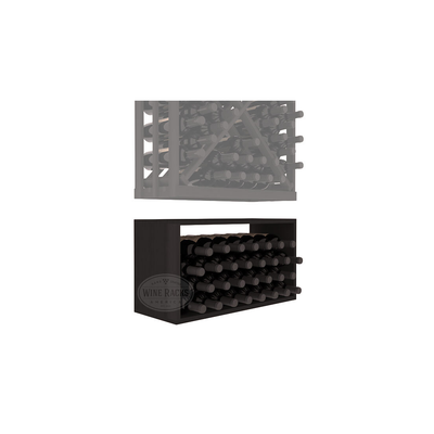 InstaCellar - Full Height Diamond Bin Extender in Premium Redwood Black stained without WineSafe™ Satin Sealant