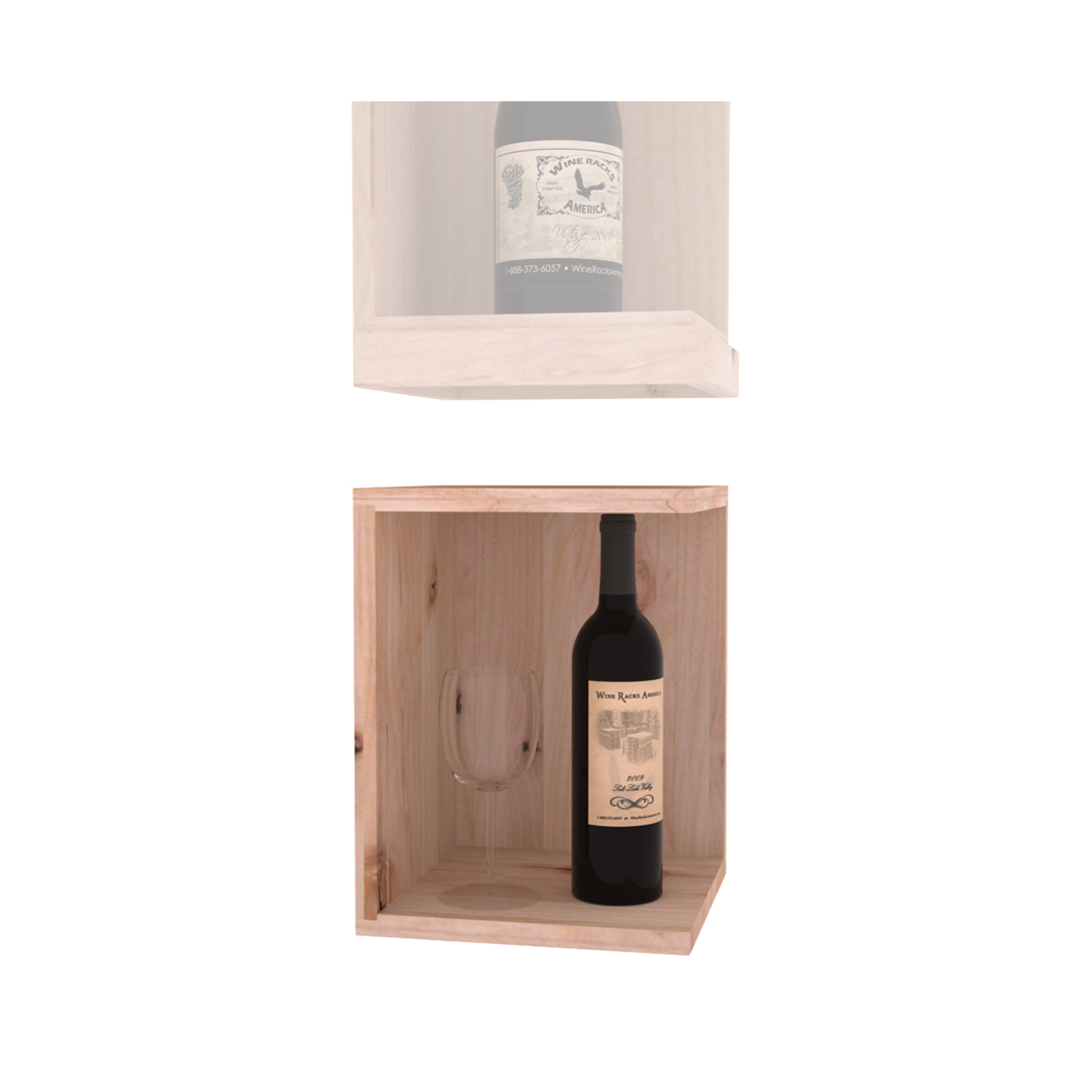 InstaCellar - Quarter Round Bin Extender in Knotty Alder Unstained without WineSafe™ Satin Sealant