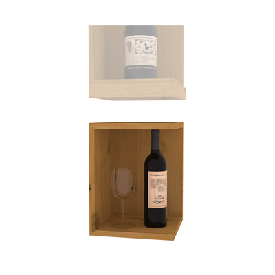 InstaCellar - Quarter Round Bin Extender in Knotty Alder Oak stained without WineSafe™ Satin Sealant