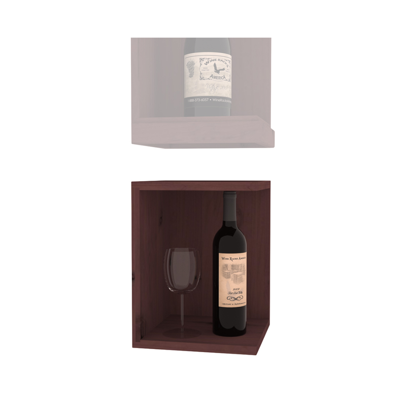 InstaCellar - Quarter Round Bin Extender in Knotty Alder Walnut stained without WineSafe™ Satin Sealant