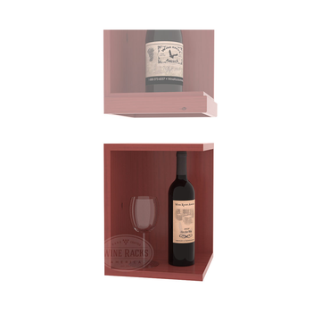 InstaCellar - Quarter Round Bin Extender in Ponderosa Pine Cherry stained with WineSafe™ Satin Sealant