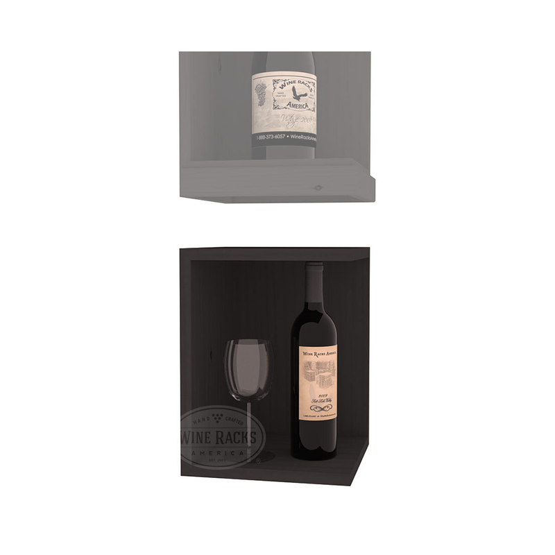 InstaCellar - Quarter Round Bin Extender in Ponderosa Pine Black stained without WineSafe™ Satin Sealant