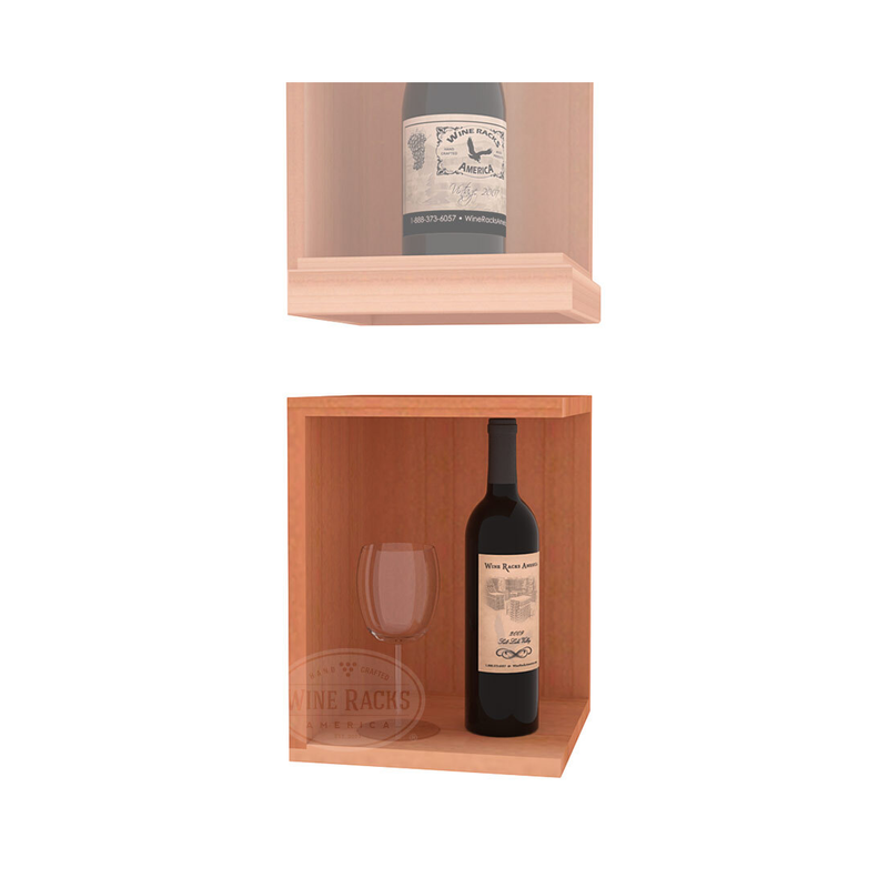 InstaCellar - Quarter Round Bin Extender in Premium Redwood Unstained without WineSafe™ Satin Sealant