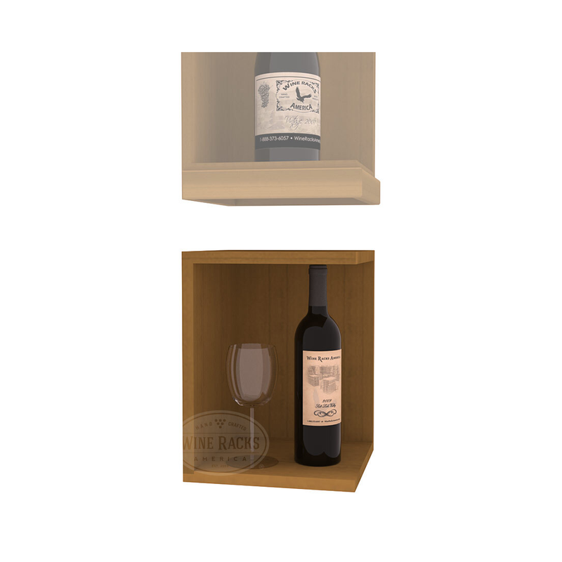 InstaCellar - Quarter Round Bin Extender in Premium Redwood Oak stained without WineSafe™ Satin Sealant