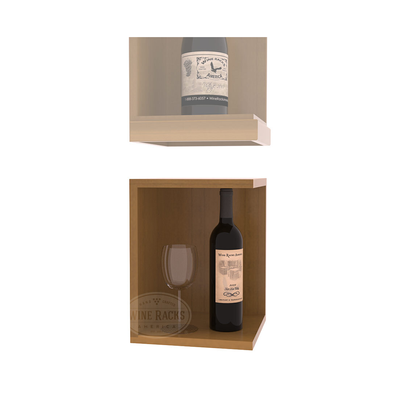 InstaCellar - Quarter Round Bin Extender in Premium Redwood Oak stained with WineSafe™ Satin Sealant