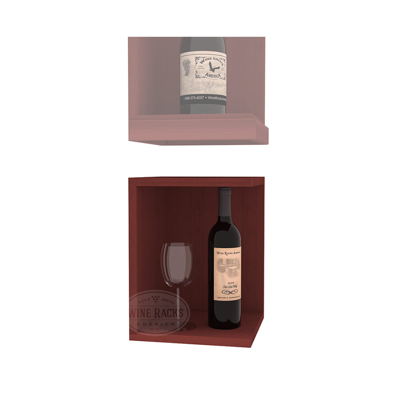 InstaCellar - Quarter Round Bin Extender in Premium Redwood Cherry stained without WineSafe™ Satin Sealant
