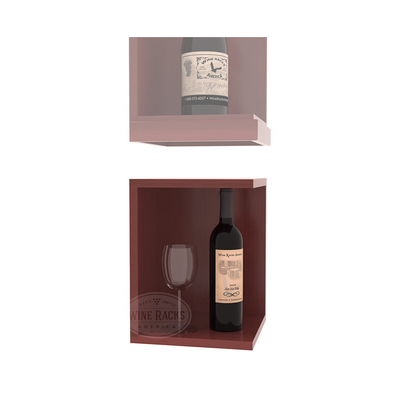 InstaCellar - Quarter Round Bin Extender in Premium Redwood Cherry stained with WineSafe™ Satin Sealant