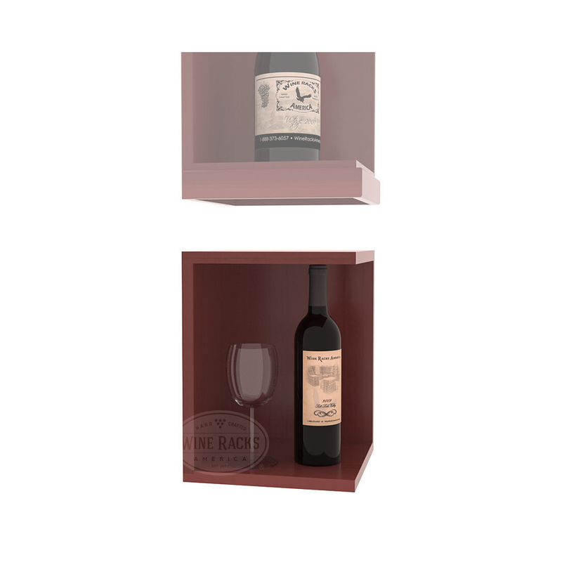 InstaCellar - Quarter Round Bin Extender in Premium Redwood Cherry stained with WineSafe™ Satin Sealant