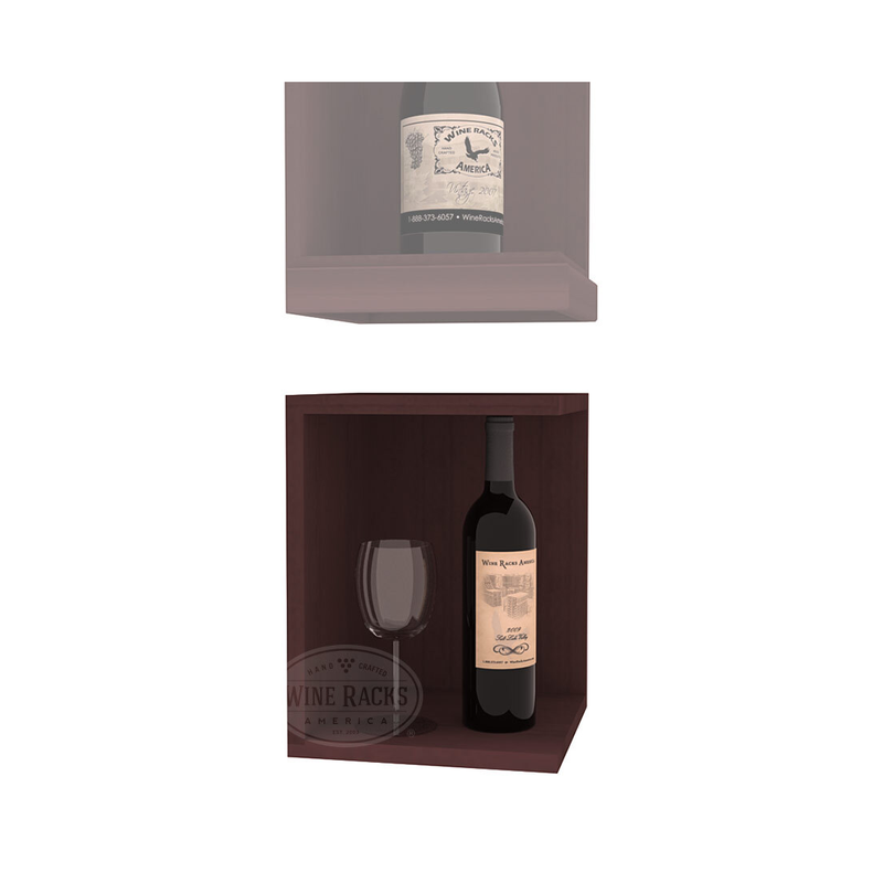 InstaCellar - Quarter Round Bin Extender in Premium Redwood Walnut stained without WineSafe™ Satin Sealant