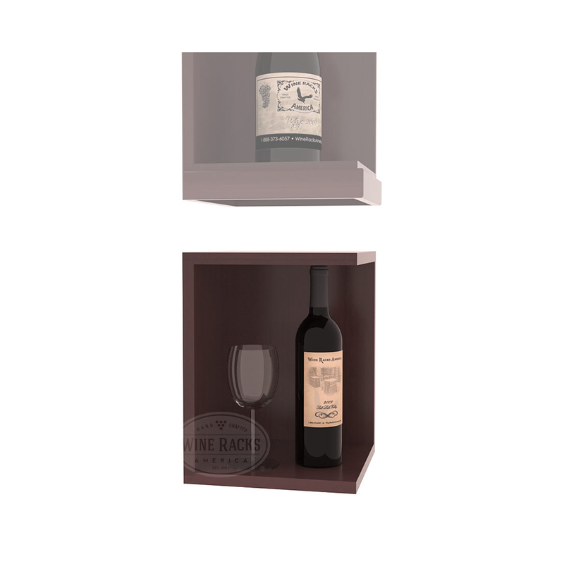 InstaCellar - Quarter Round Bin Extender in Premium Redwood Walnut stained with WineSafe™ Satin Sealant
