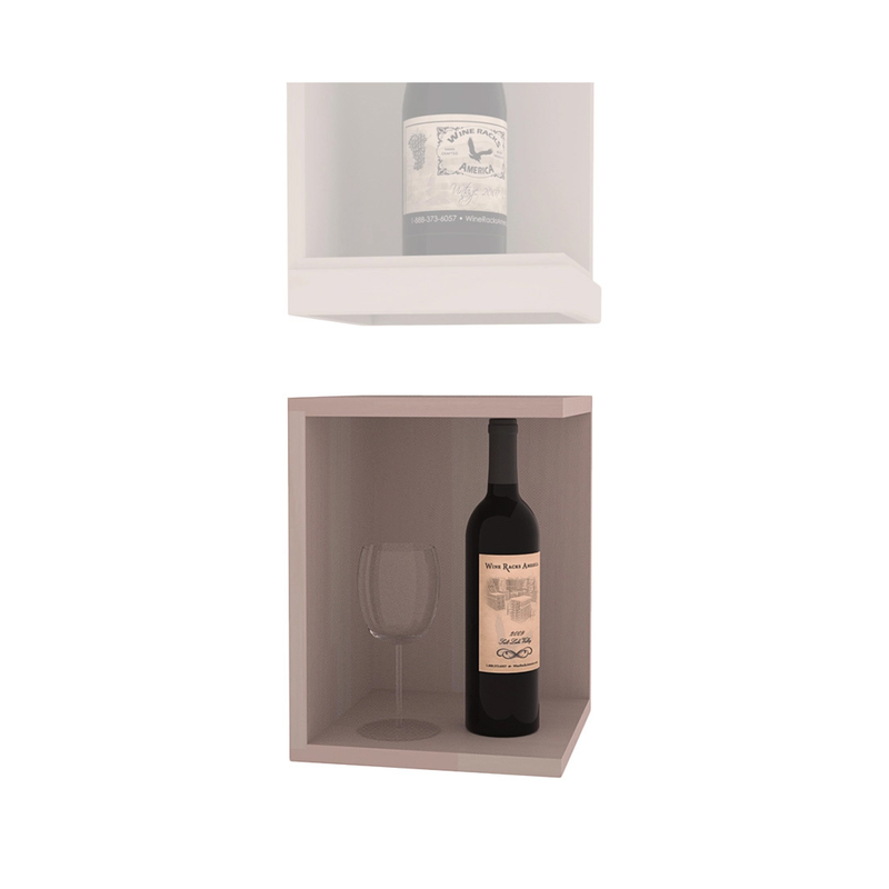 InstaCellar - Quarter Round Bin Extender in Premium Redwood Greywash stained without WineSafe™ Satin Sealant