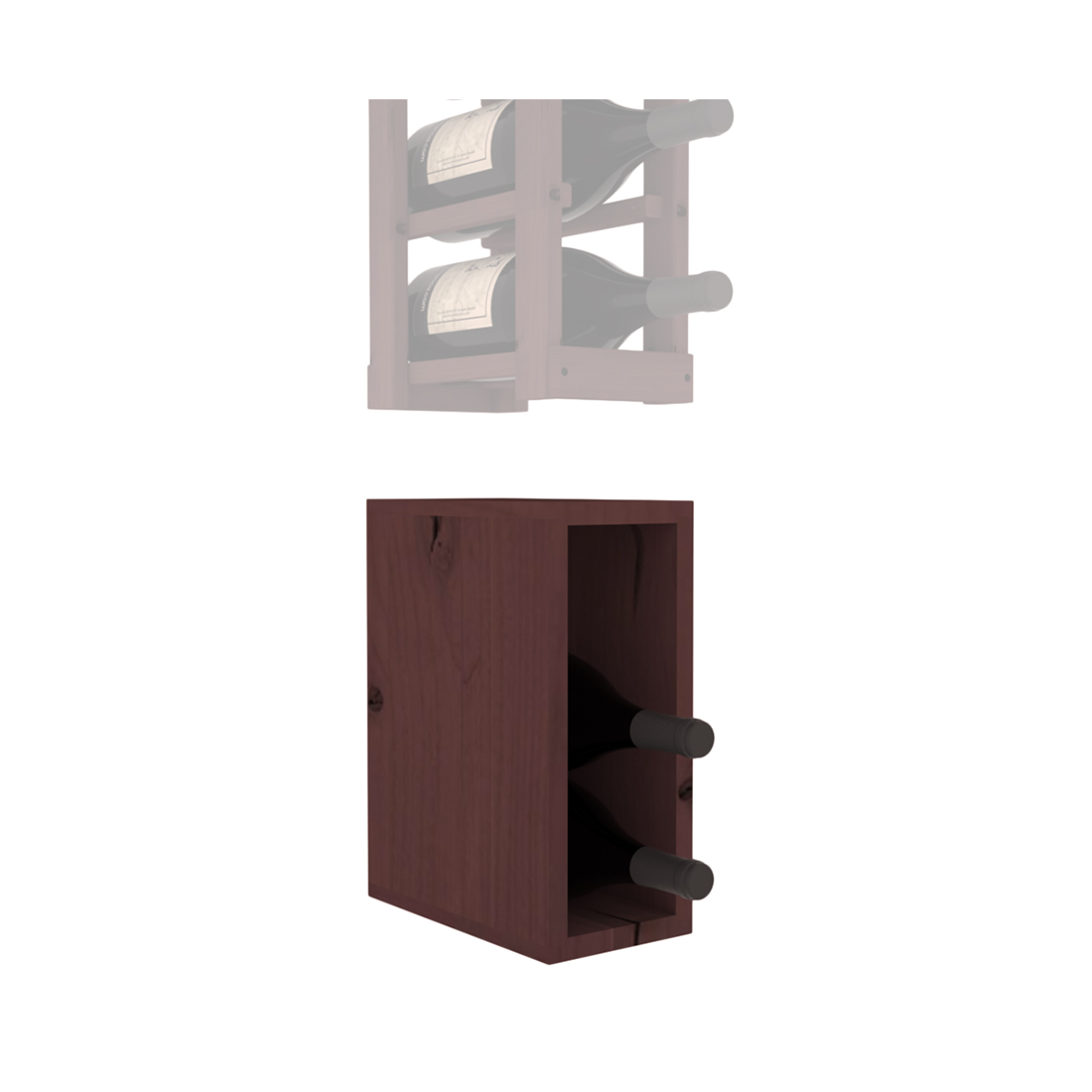 InstaCellar - 1 Column Magnum Bin Extender in Knotty Alder Walnut stained without WineSafe™ Satin Sealant