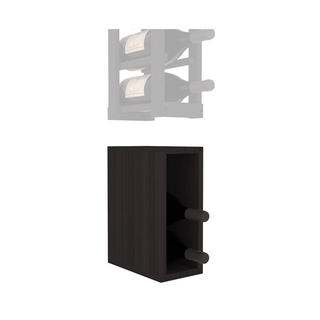 InstaCellar - 1 Column Magnum Bin Extender in Grand Mahogany Black stained without WineSafe™ Satin Sealant