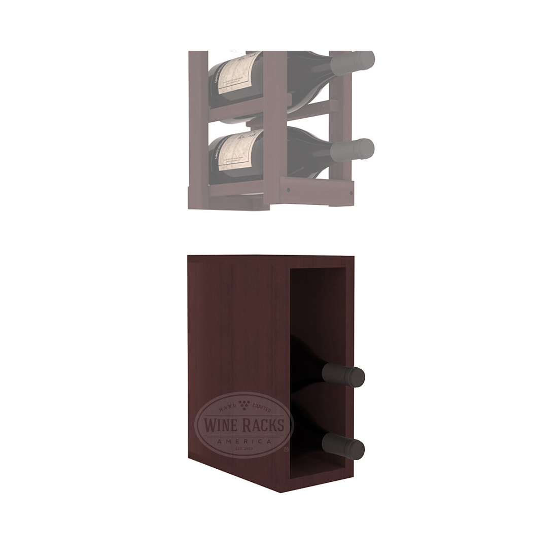 InstaCellar - 1 Column Magnum Bin Extender in Premium Redwood Walnut stained without WineSafe™ Satin Sealant