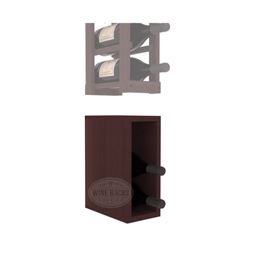 InstaCellar - 1 Column Magnum Bin Extender in Premium Redwood Walnut stained without WineSafe™ Satin Sealant