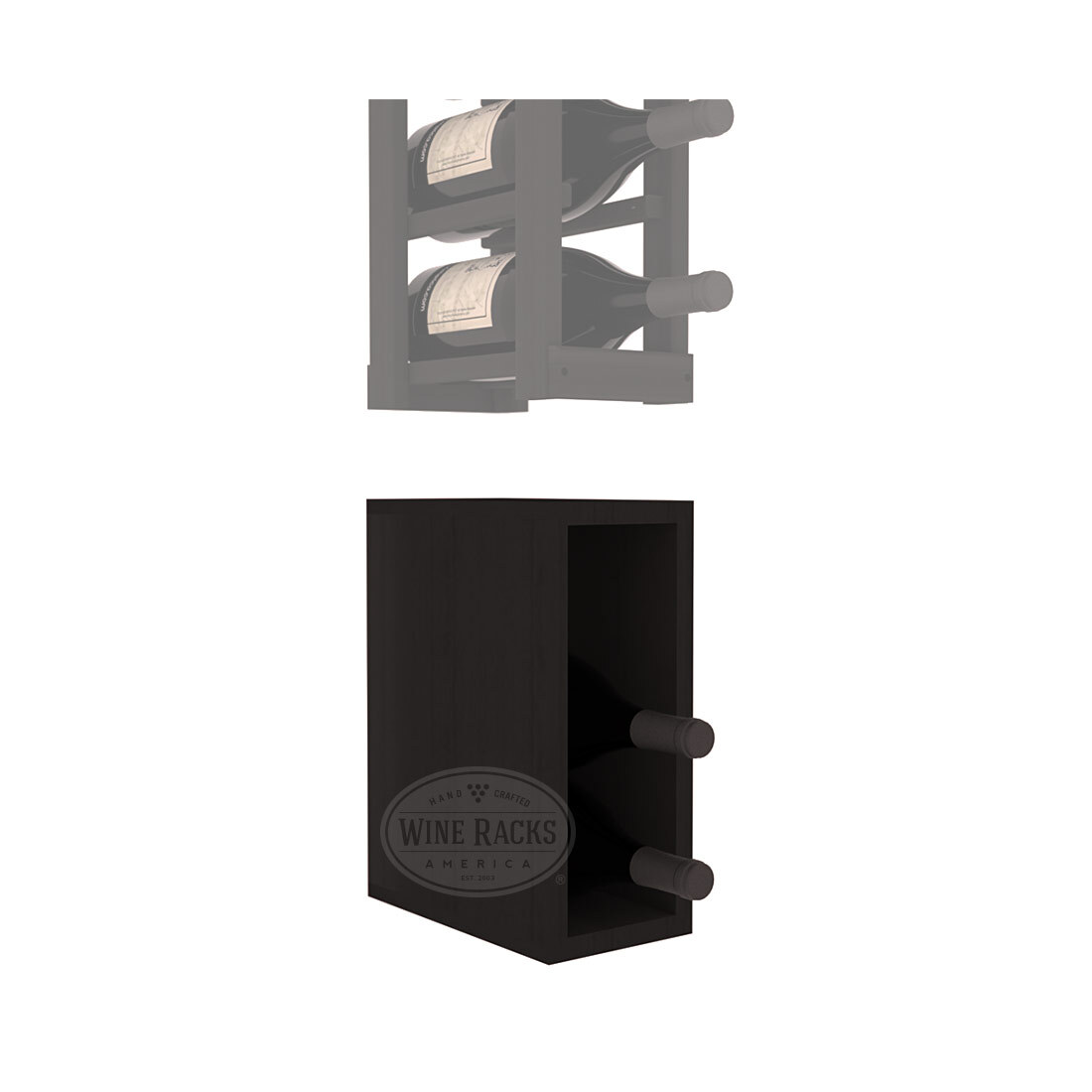 InstaCellar - 1 Column Magnum Bin Extender in Premium Redwood Black stained without WineSafe™ Satin Sealant