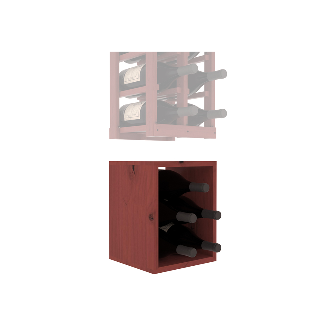 InstaCellar - 2 Column Magnum Bin Extender in Knotty Alder Cherry stained with WineSafe™ Satin Sealant