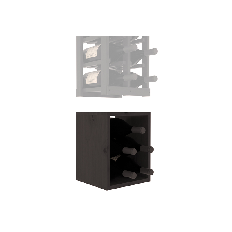 InstaCellar - 2 Column Magnum Bin Extender in Knotty Alder Black stained with WineSafe™ Satin Sealant