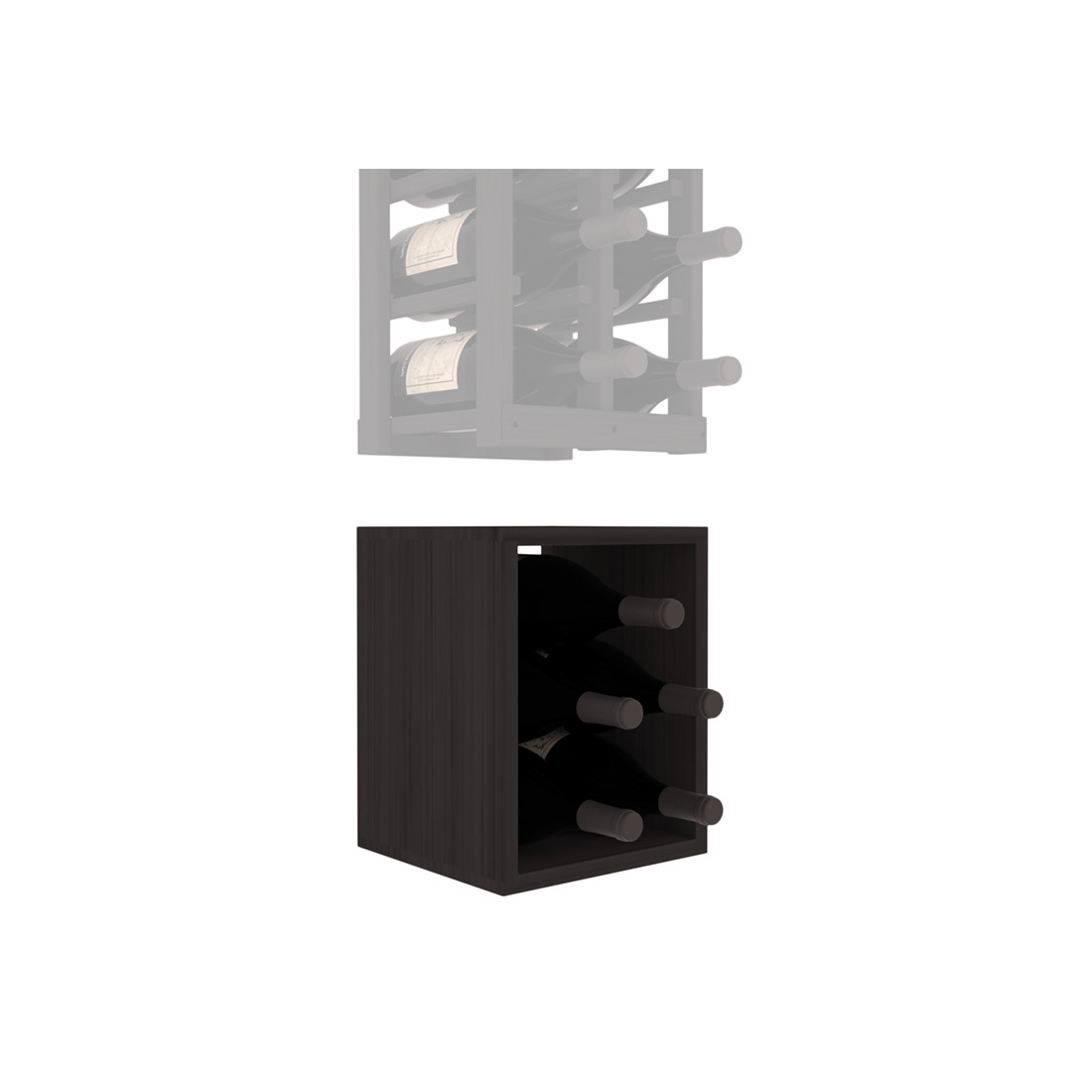 InstaCellar - 2 Column Magnum Bin Extender in Grand Mahogany Black stained without WineSafe™ Satin Sealant