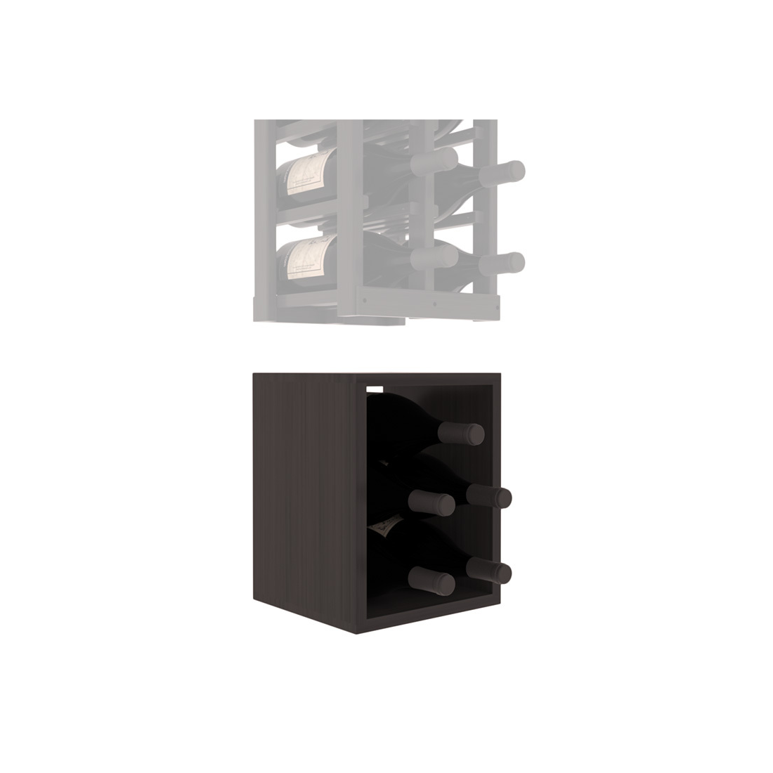 InstaCellar - 2 Column Magnum Bin Extender in Grand Mahogany Black stained with WineSafe™ Satin Sealant