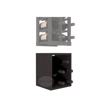 InstaCellar - 2 Column Magnum Bin Extender in Ponderosa Pine Black stained without WineSafe™ Satin Sealant