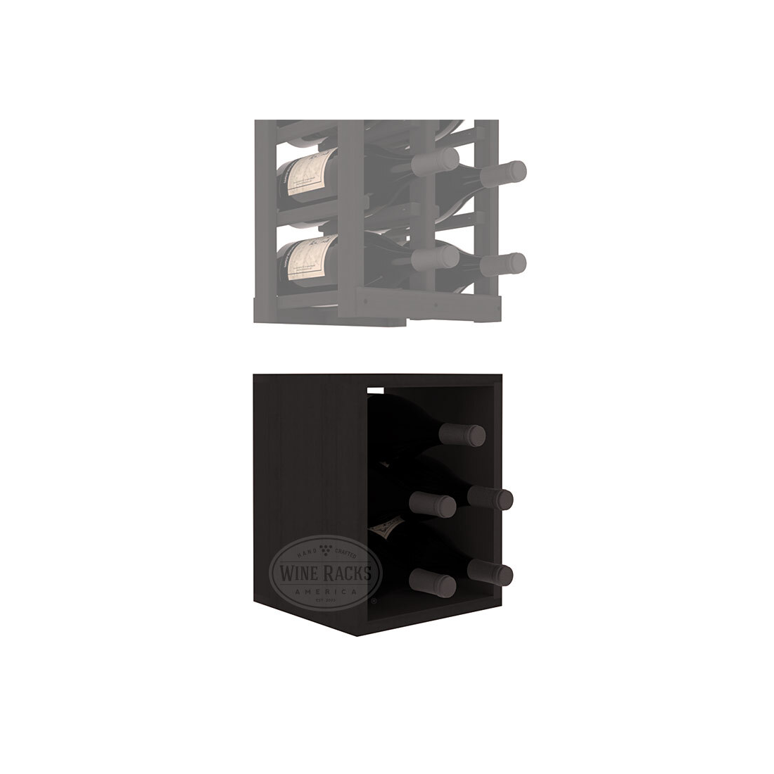 InstaCellar - 2 Column Magnum Bin Extender in Premium Redwood Black stained without WineSafe™ Satin Sealant