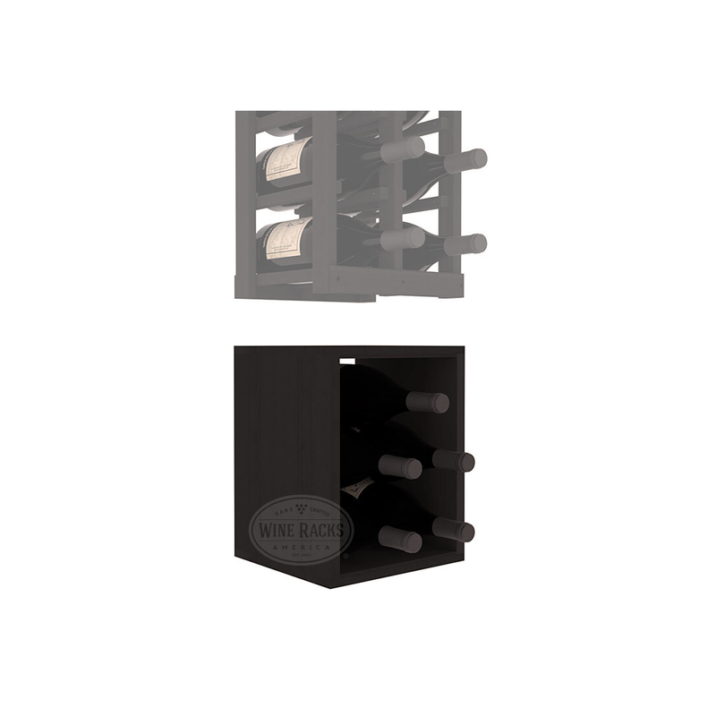 InstaCellar - 2 Column Magnum Bin Extender in Premium Redwood Black stained without WineSafe™ Satin Sealant