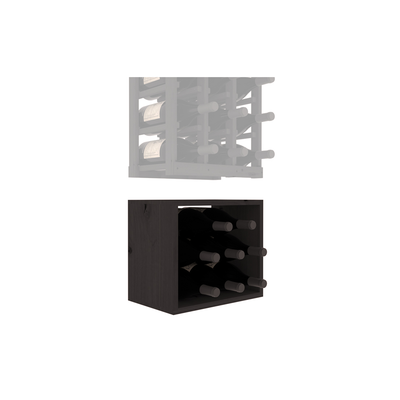 InstaCellar - 3 Column Magnum Bin Extender in Knotty Alder Black stained without WineSafe™ Satin Sealant