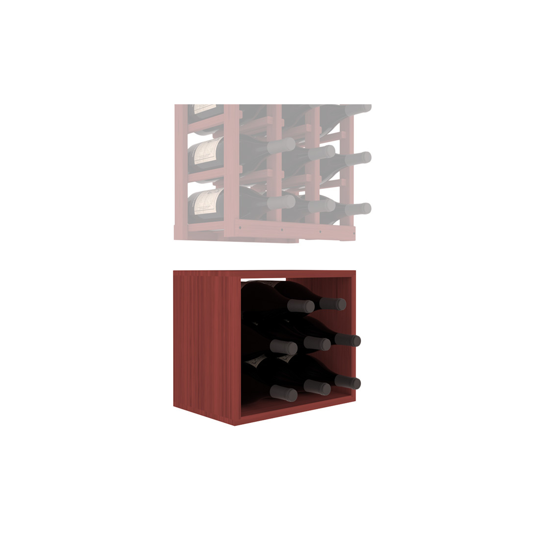 InstaCellar - 3 Column Magnum Bin Extender in Grand Mahogany Cherry stained without WineSafe™ Satin Sealant