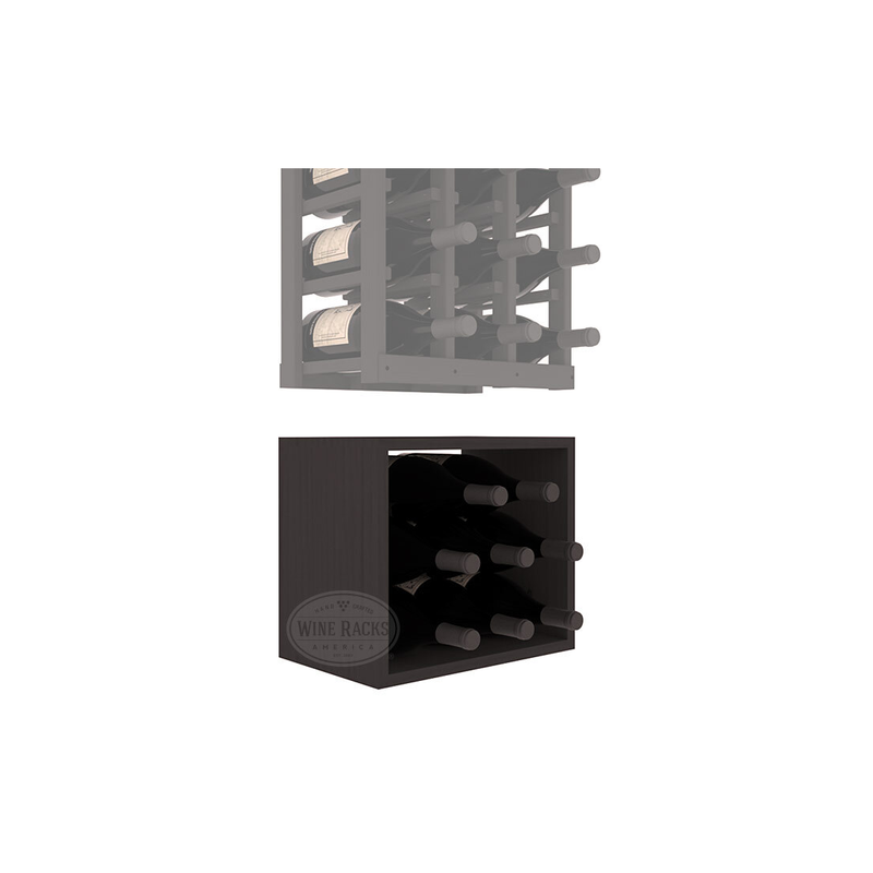 InstaCellar - 3 Column Magnum Bin Extender in Ponderosa Pine Black stained without WineSafe™ Satin Sealant