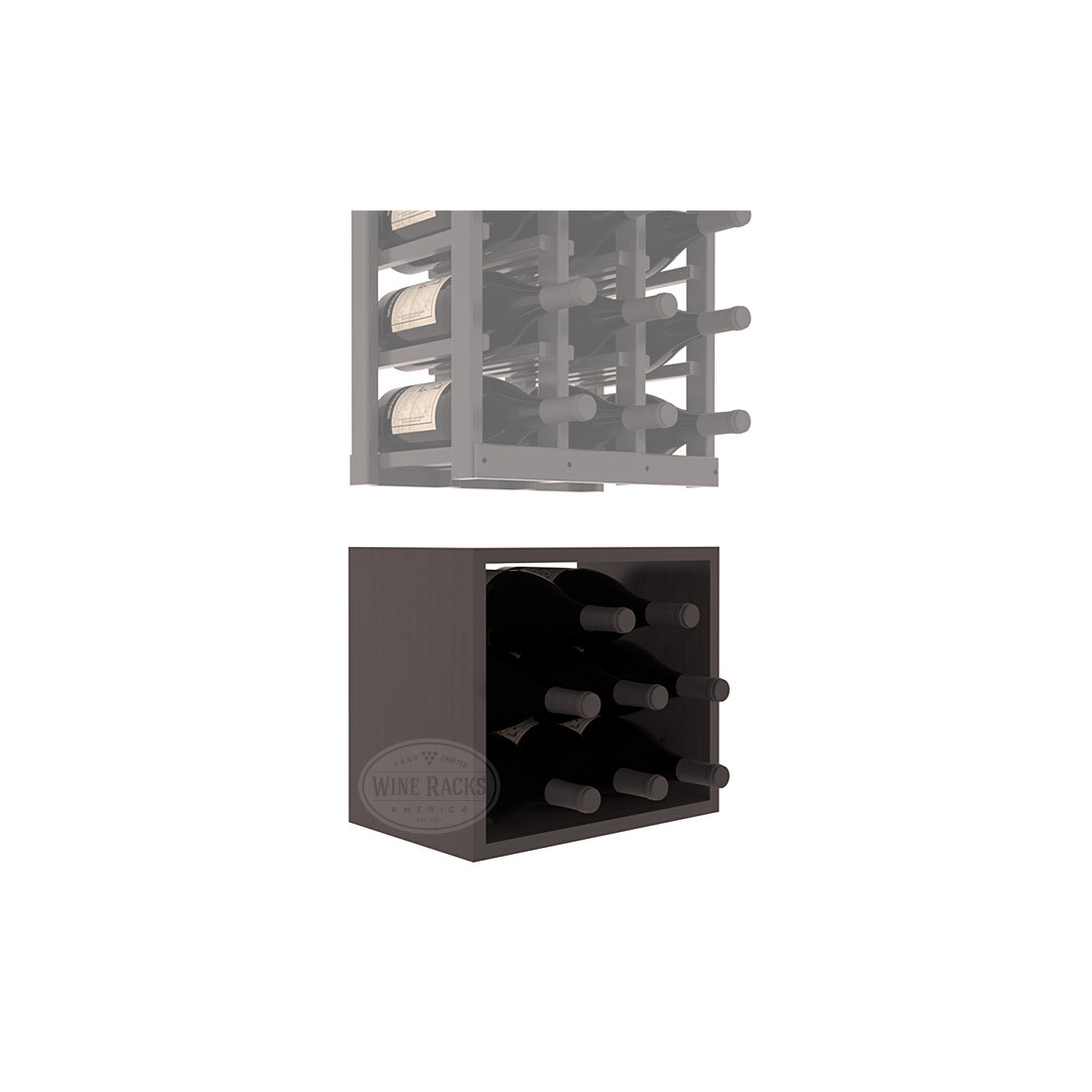 InstaCellar - 3 Column Magnum Bin Extender in Ponderosa Pine Black stained with WineSafe™ Satin Sealant