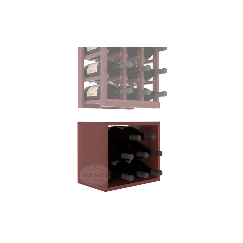InstaCellar - 3 Column Magnum Bin Extender in Premium Redwood Cherry stained with WineSafe™ Satin Sealant
