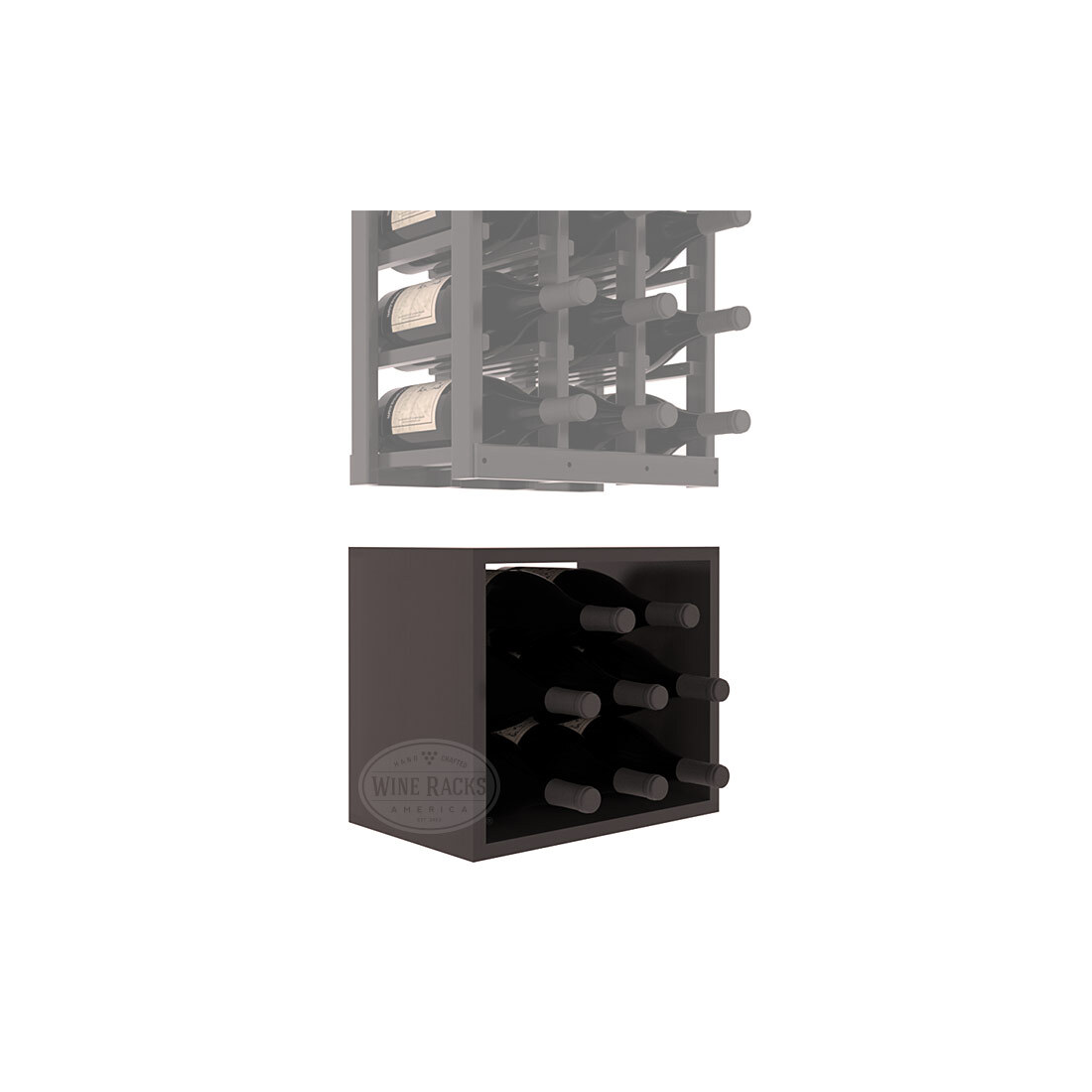 InstaCellar - 3 Column Magnum Bin Extender in Premium Redwood Black stained with WineSafe™ Satin Sealant