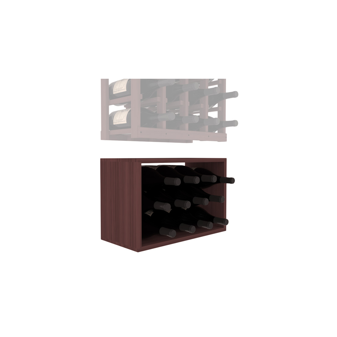 InstaCellar - 4 Column Magnum Bin Extender in Grand Mahogany Walnut stained without WineSafe™ Satin Sealant