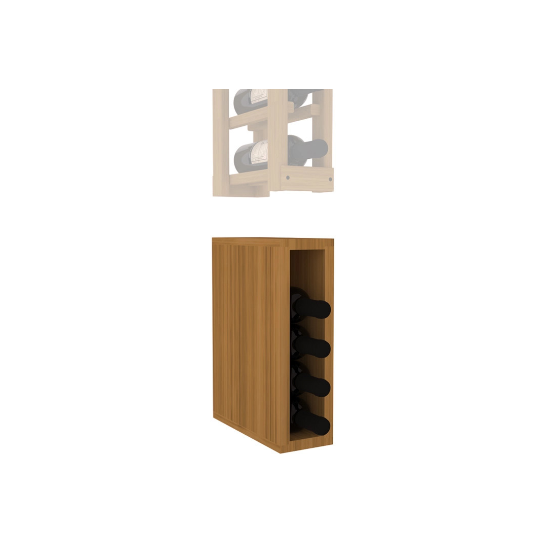 InstaCellar - Split Bin Extender in Grand Mahogany Oak stained without WineSafe™ Satin Sealant