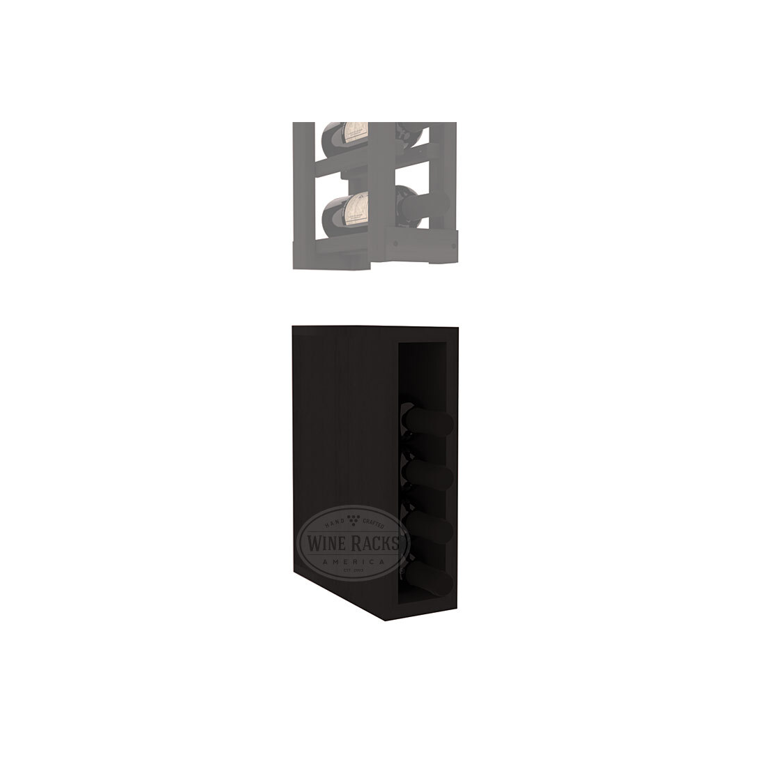 InstaCellar - Split Bin Extender in Premium Redwood Black stained without WineSafe™ Satin Sealant